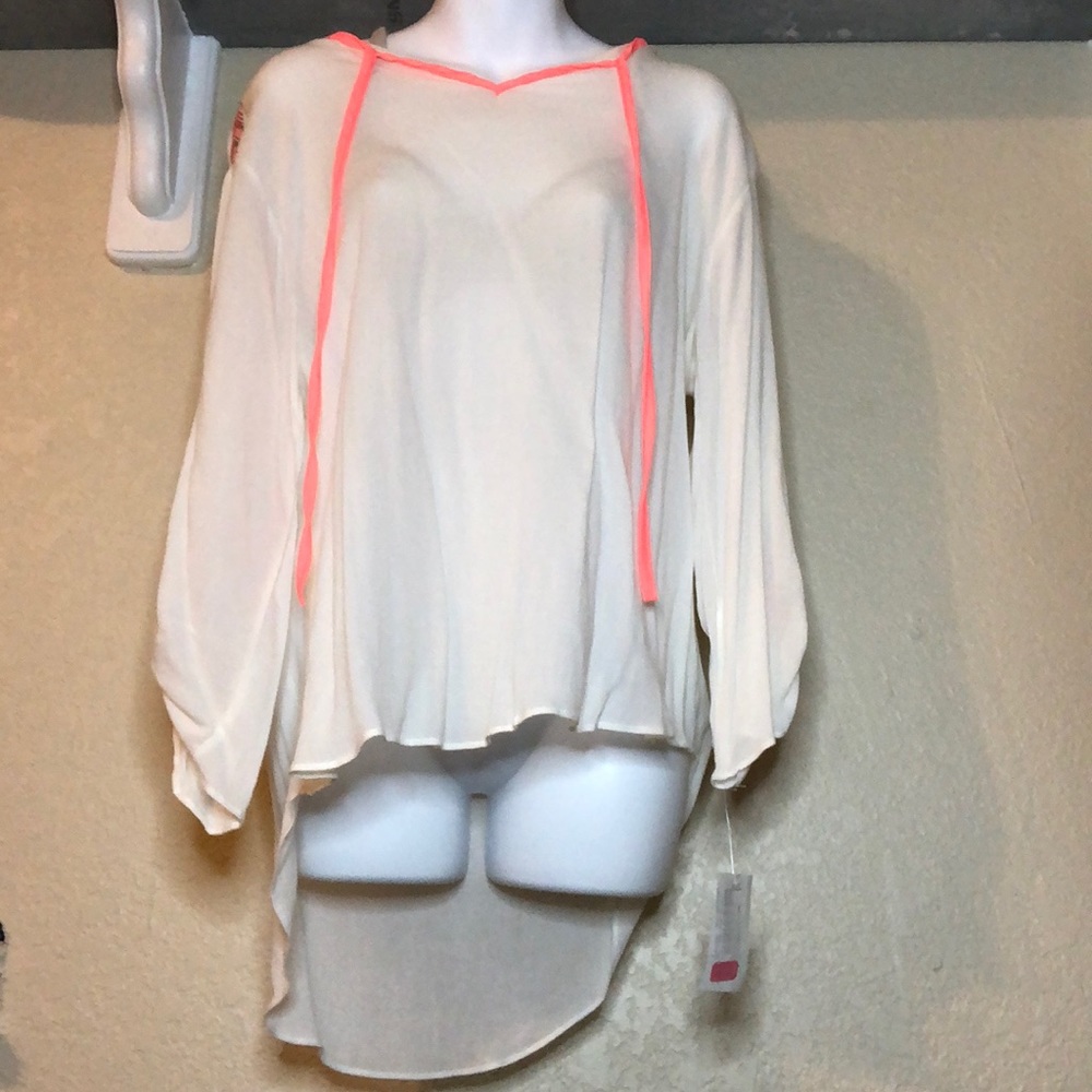 White and pink top (See-through)